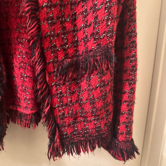 Zara Tweed knit cardigan red s - Picture 8 of 10